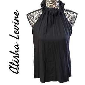 Alisha Levine Women’s Black 100% Silk Sleeveless‎ Top - Size M
